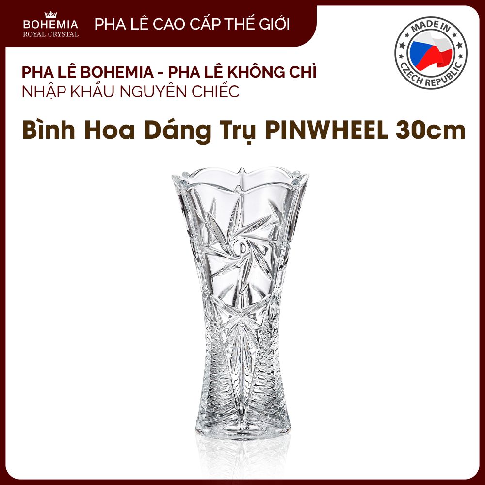 Bình Hoa Pha Lê Tiệp Không Chì Cao Cấp Bohemia PINWHEEL 89001
